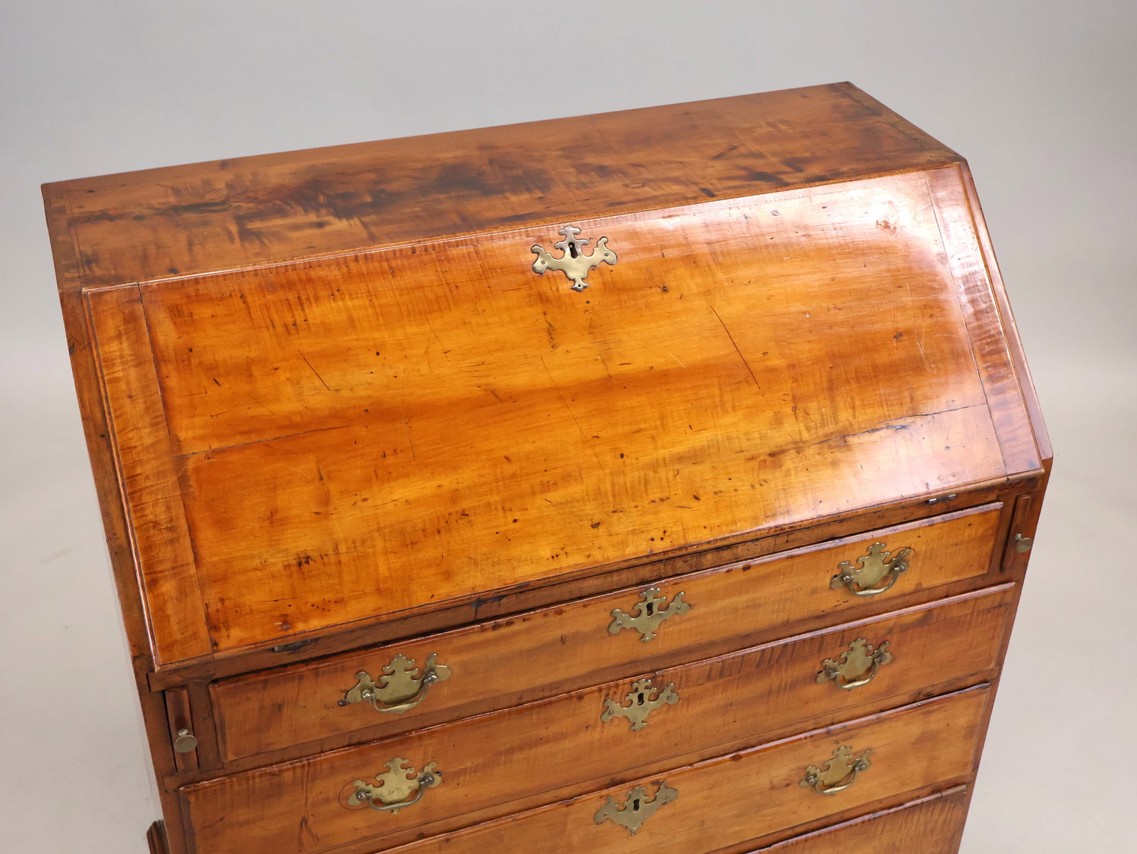 Chippendale Maple Slant Front Desk - 2
