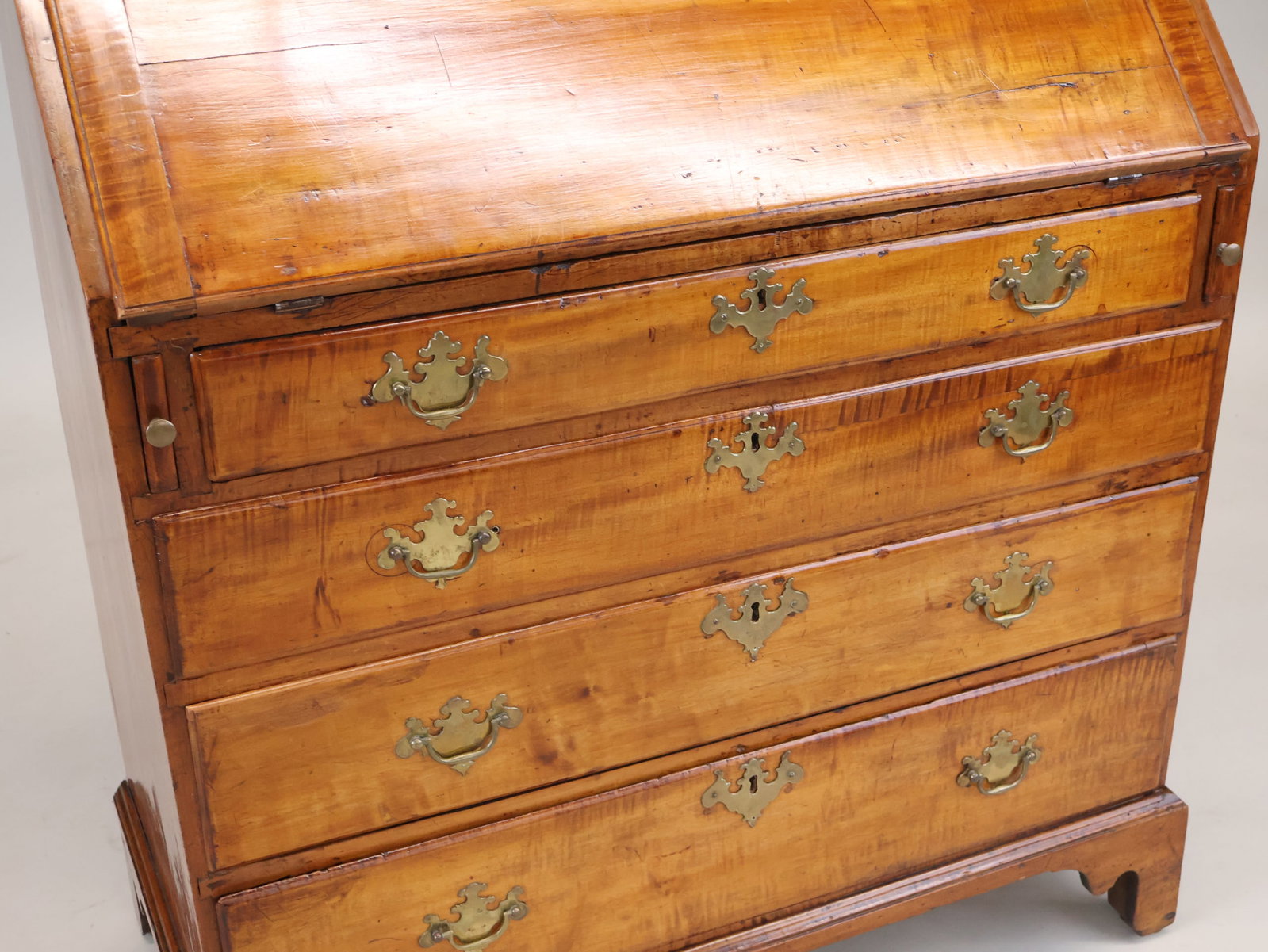 Chippendale Maple Slant Front Desk - 3