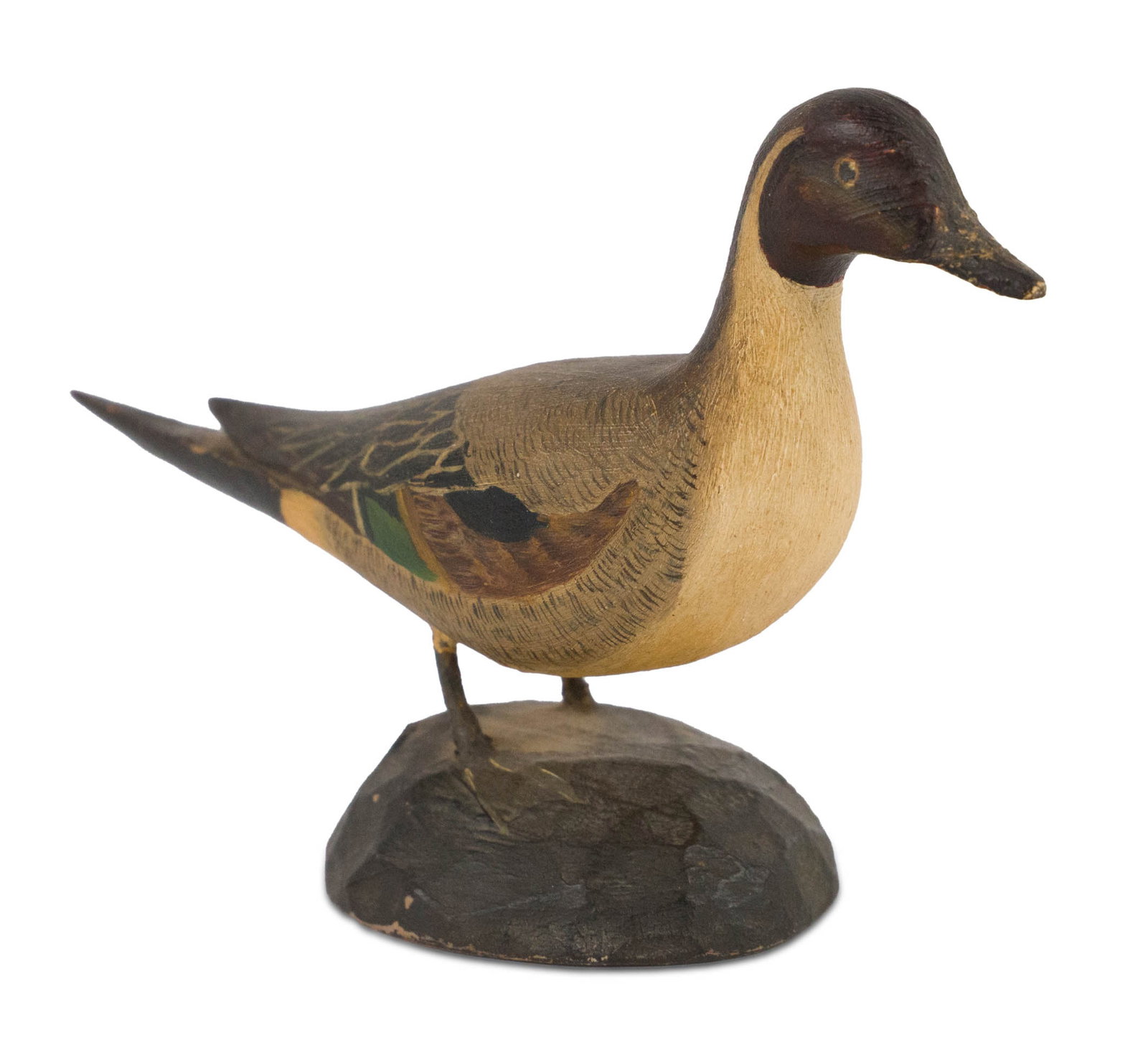 Miniature Pintail Drake by A.J. Ditman: Miniature Pintail Drake by A.J. Ditman New York, (1884-1974), signed on base. 3 1/2 x 5 1/4 x 2 in. (8.9 x 13.3 x 5.1 cm.)