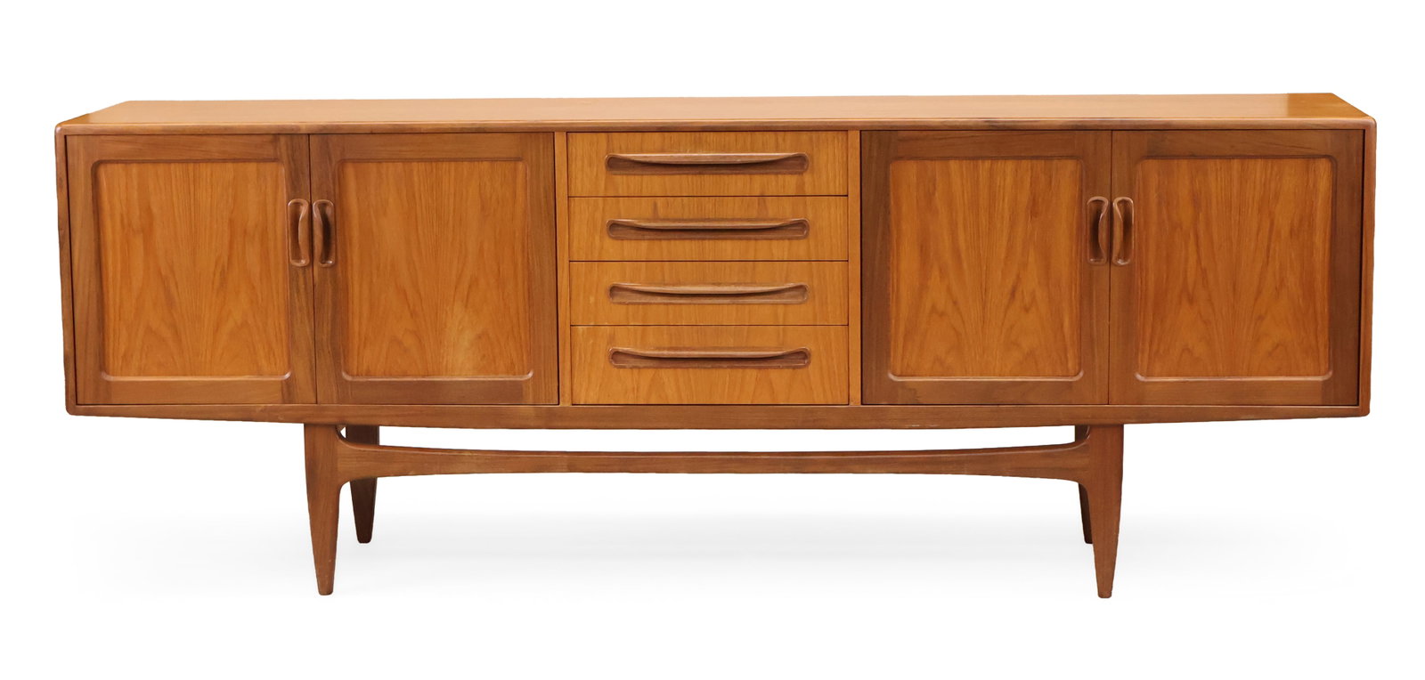 Danish Modem Walnut Sideboard: Danish Modem Walnut Sideboard 20th C. with drawers and doors. 31 1/4 x 84 x 18 in. (79.4 x 213.4 x 45.7 cm.)