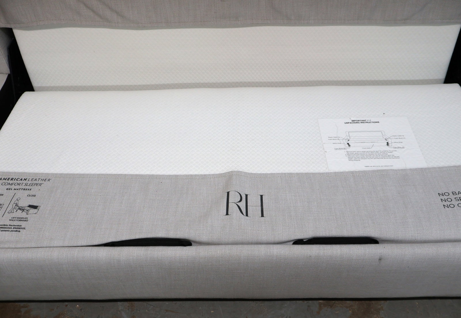 Restoration Hardware Grey Upholstered Sleeper Sofa - 7