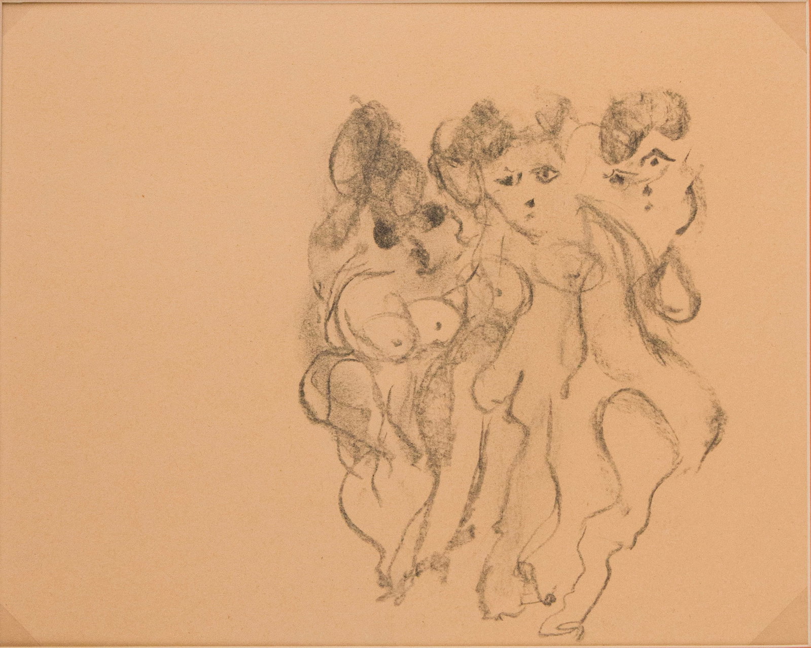 Attributed to Willem De Kooning, Dutch 1904-1997, Abstract Figural Drawing, Pencil: Attributed to Willem De Kooning Dutch, 1904-1997 Abstract Figural Drawing Pencil Appears to be unsigned. Provenance: Property from a Private New York and German Collector Sight: 10 5/8 x 13 5/8 in.