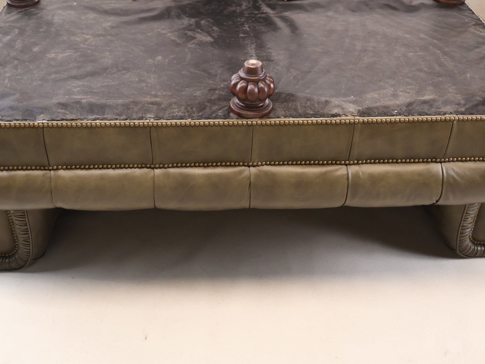 Leather-Upholstered Chesterfield Sofa - 10