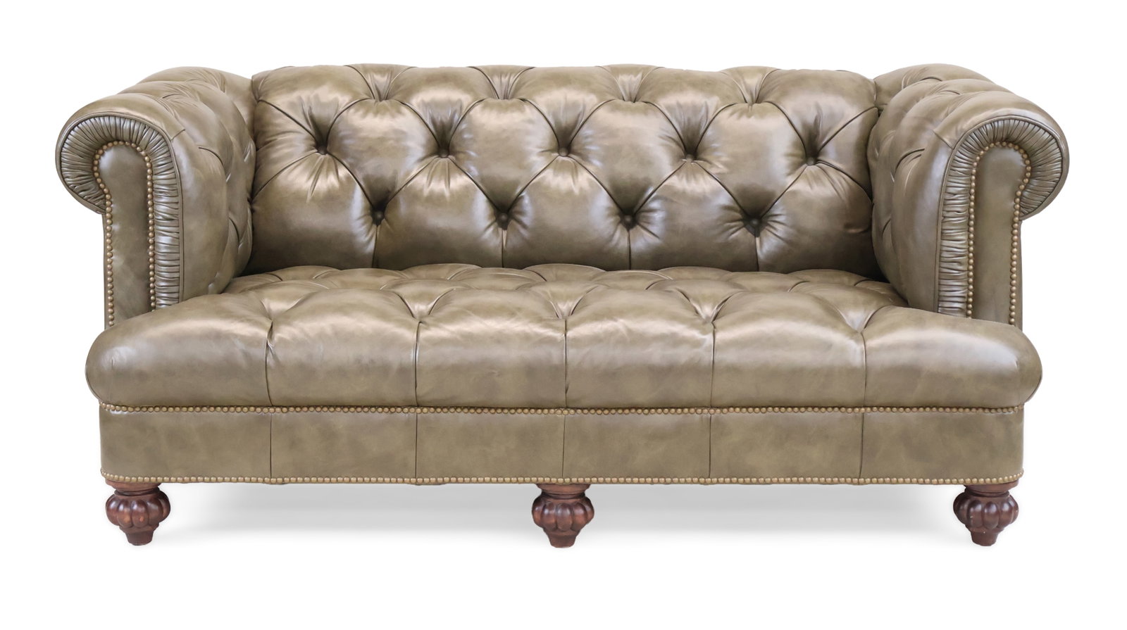 Leather-Upholstered Chesterfield Sofa (1 of 10)