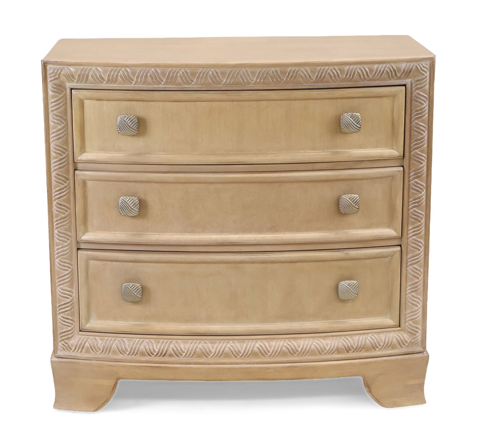 Art Moderne Style Bleached Oak Chest of Drawers: Art Moderne Style Bleached Oak Chest of Drawers 20th/21st C. 37 x 39 x 21 1/2 in. (94 x 99.1 x 54.6 cm.)