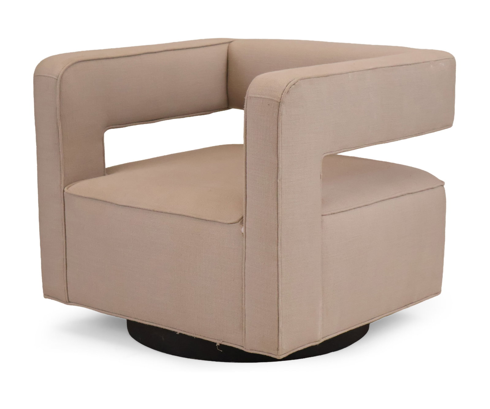 Restoration Hardware "Drew" Swivel Chair: Restoration Hardware "Drew" Swivel Chair 20th/21st C. 27 x 31 x 29 in. (68.6 x 78.7 x 73.7 cm.), Seat: 16 in. (40.6 cm.)
