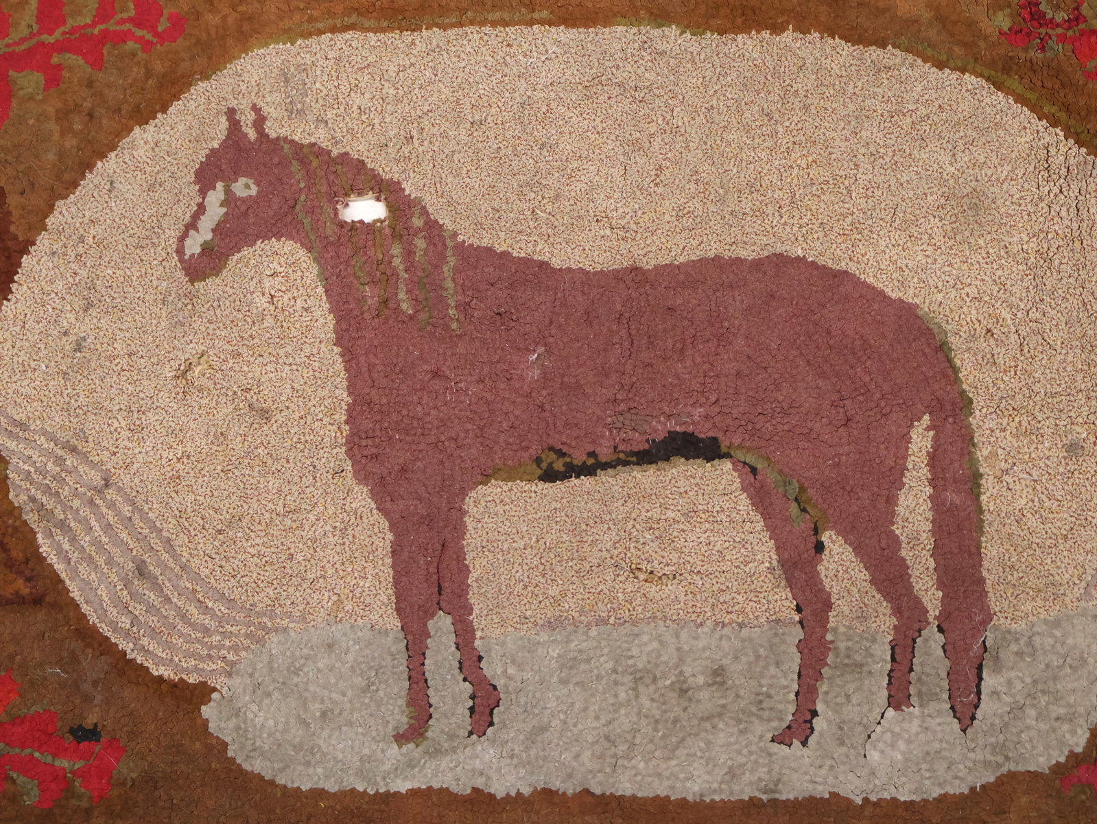 Hooked Rug with Horse - 3