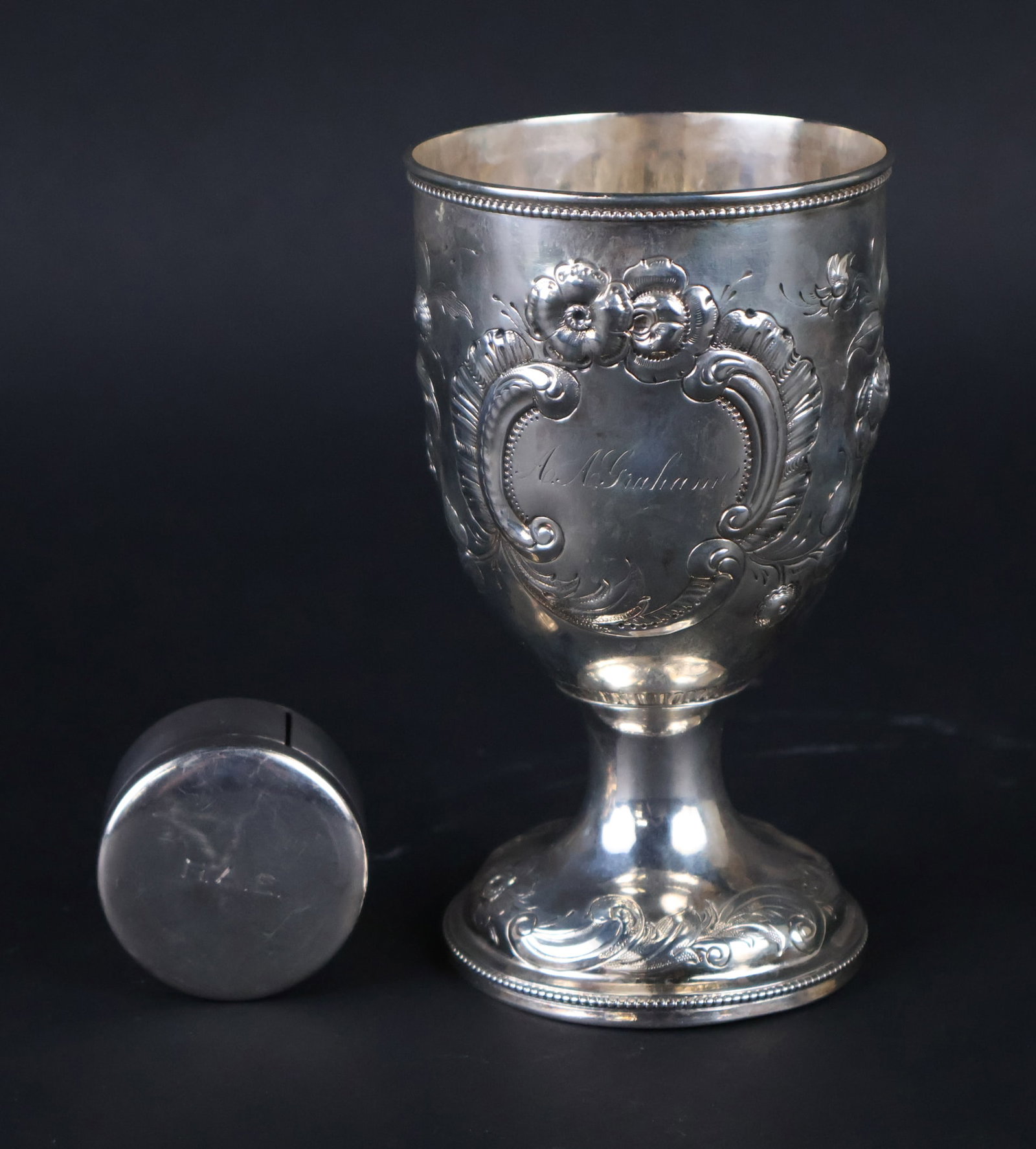 Sterling Silver Circular Covered String Box