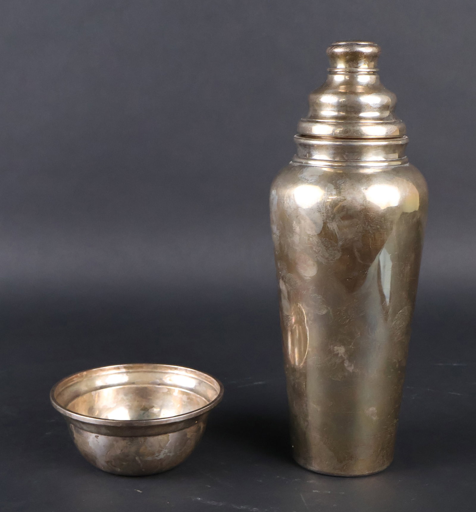 Sterling Silver Cocktail Shaker and Bowl (1 of 11)