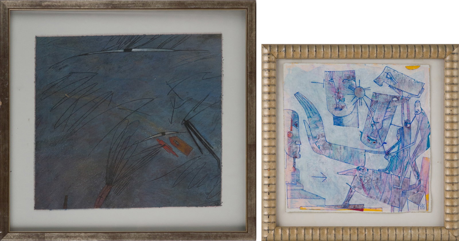 Gabriele Schnitzenbaumer, 1938, Two Abstract, Mixed Medias (1 of 11)