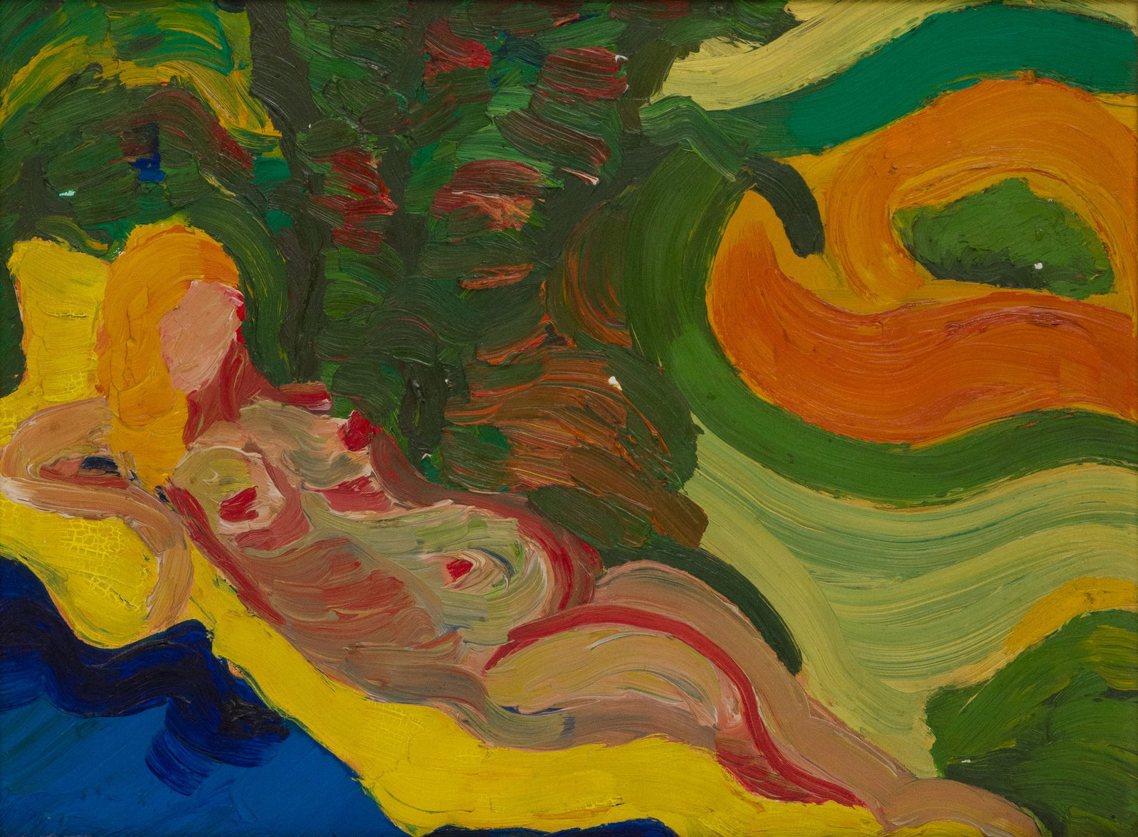 Bengt Lindstrom, Swedish 1925-2008, Female Nude on Chaise Lounge, Oil on Canvas: Bengt Lindstrom Swedish 1925-2008 Female Nude on Chaise Lounge Oil on Canvas C. 1960. Sight: 11 1/2 x 15 1/2 in. (29.2 x 39.4 cm.), Frame: 17 x 20 3/4 in. (43.2 x 52.7 cm.)