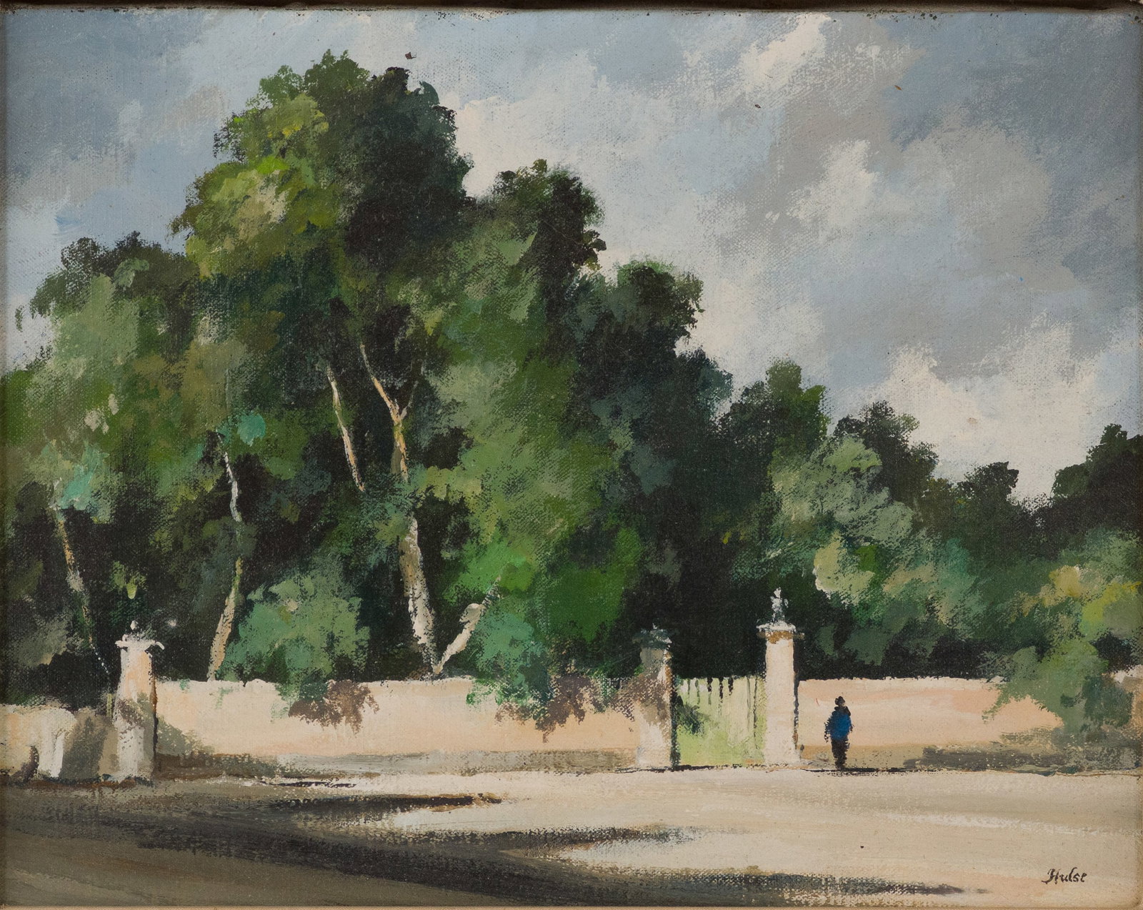 John Hulse, A Gate to the Manor, Adare, Oil on Canvas: John Hulse A Gate to the Manor, Adare Oil on Canvas Bears gallery label from Richard K. Larcada Gallery, titled verso, signed l.r. Sight: 7 3/4 x 9 3/4 in. (19.7 x 24.8 cm.), Frame: 12 x 14 in. (30.5 