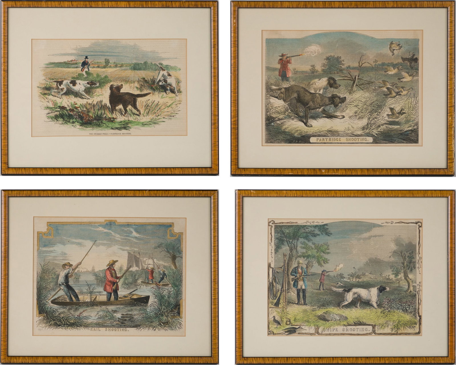 Four Hunting, Hand Colored Engravings (1 of 17)