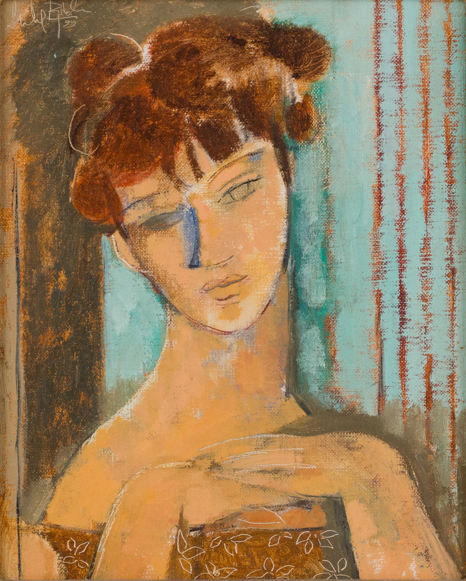 Alfredo Roldan, Una Mujer Elegante, Oil on Canvas: Alfredo Roldan Una Mujer Elegante Oil on Canvas Signed indistinctly and dated '99 Provenance: Acquired from the Albemarle Gallery, London, 13 November 1999 Sight: 10 x 8 in. (25.4 x 20.3 cm.), Frame: 