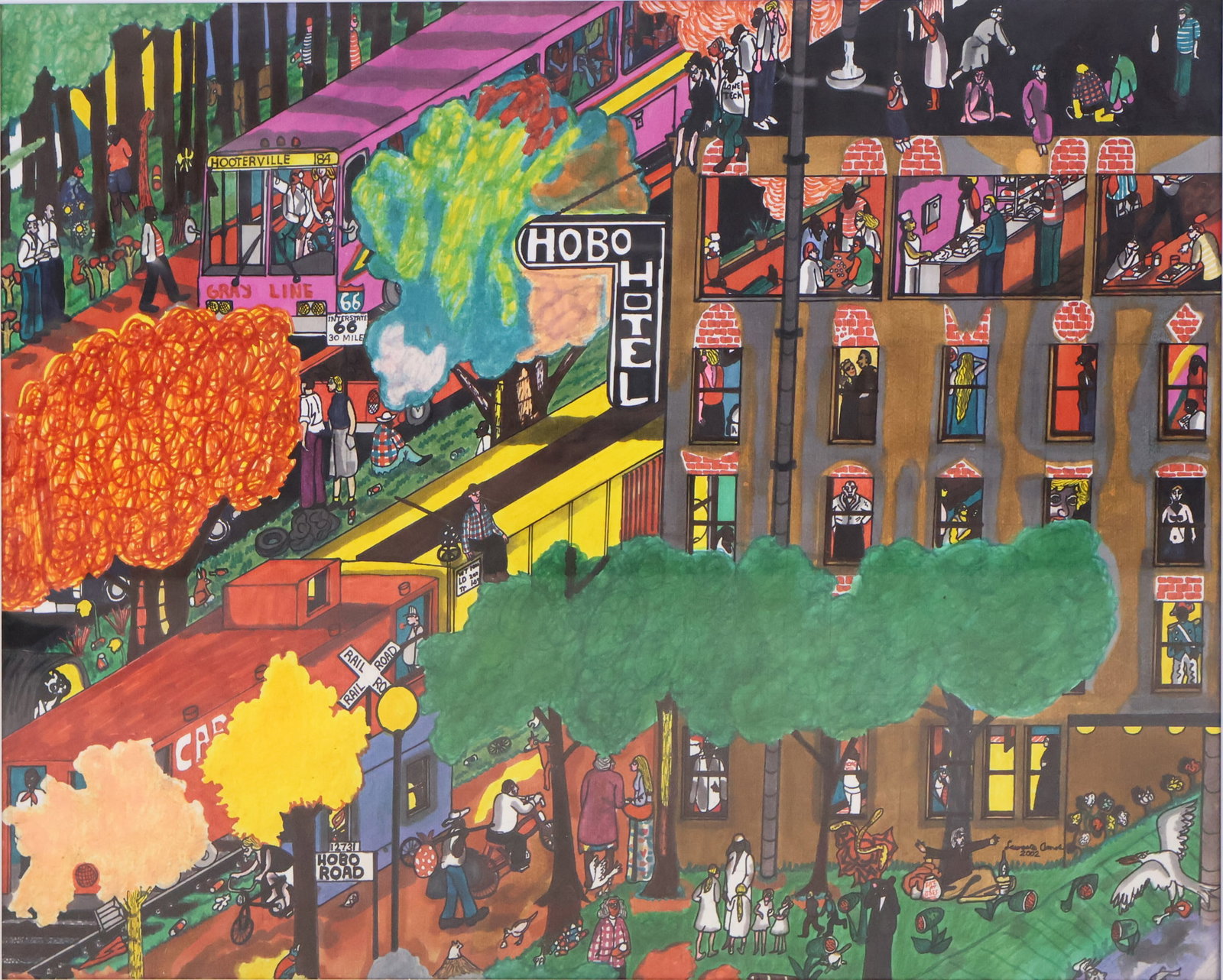 Lawrence Amos, 1944-2014, Hobo Hotel, 2002, Color Ink (1 of 19)