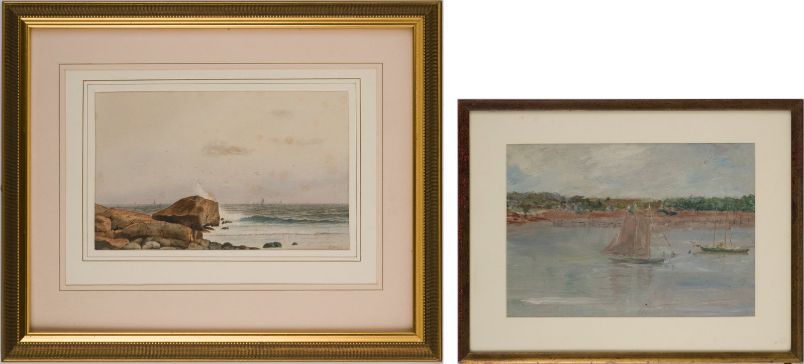 John B. Foster, American 1865-1930, Rocky Shoreline, Watercolor on Paper (1 of 13)
