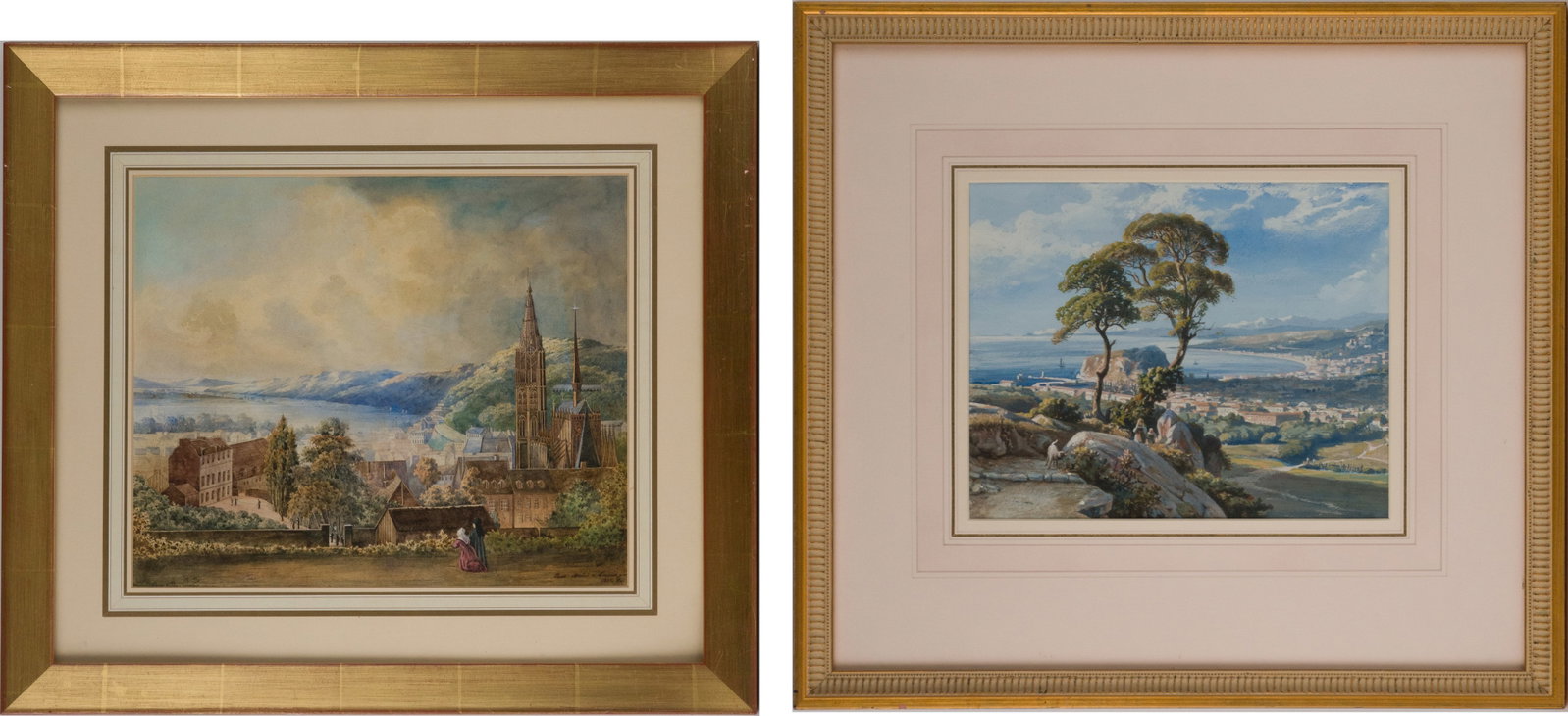 Two European Landscapes, Gouaches on Paper (1 of 14)