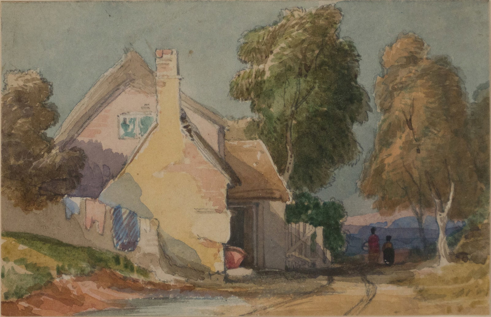 Samuel (1794) Jackson, 1794-1869, A Country Lane, Watercolor (1 of 6)