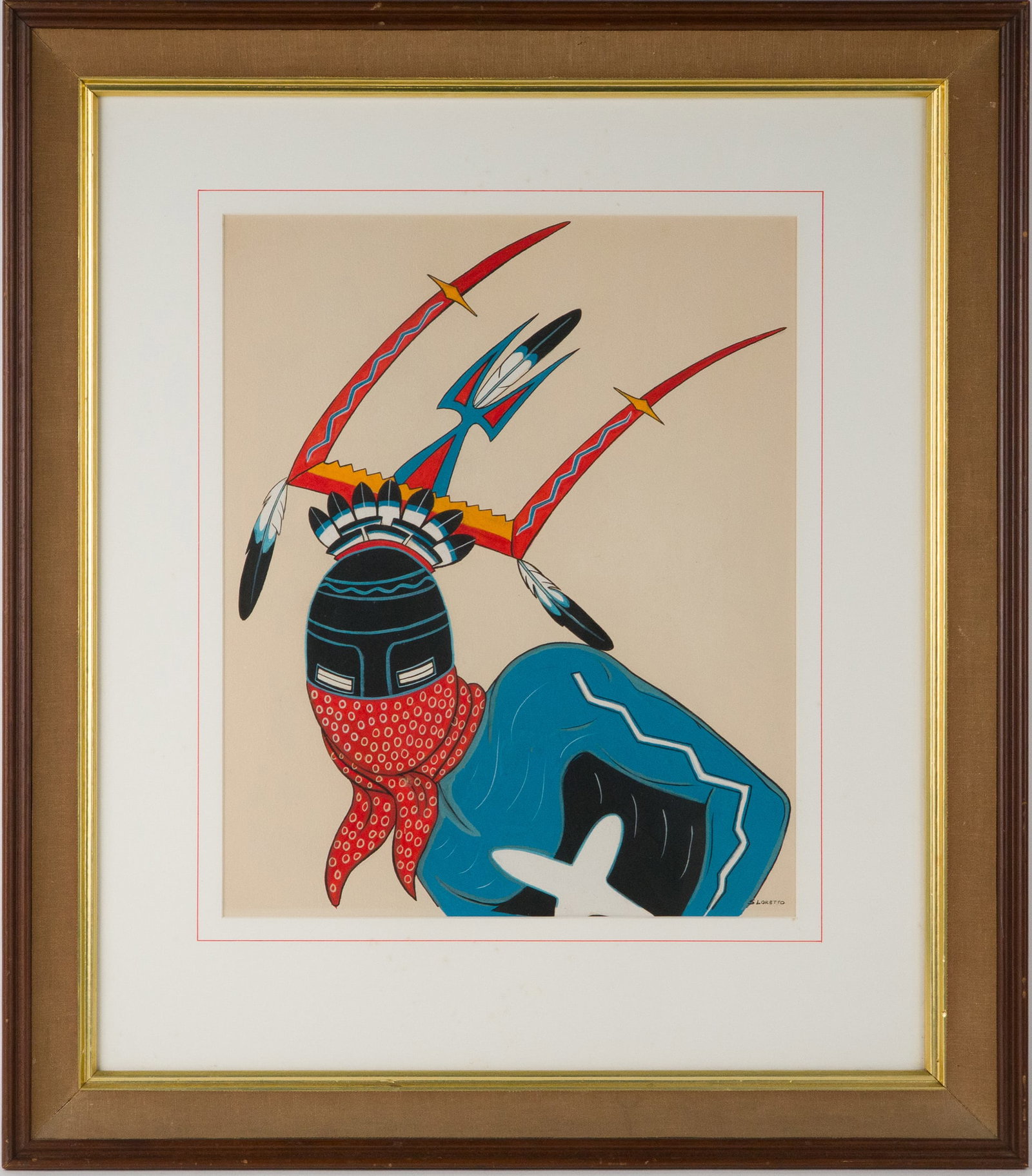 Estella Loretto, 1954, Apache Dancer, Casein on Paper - 2