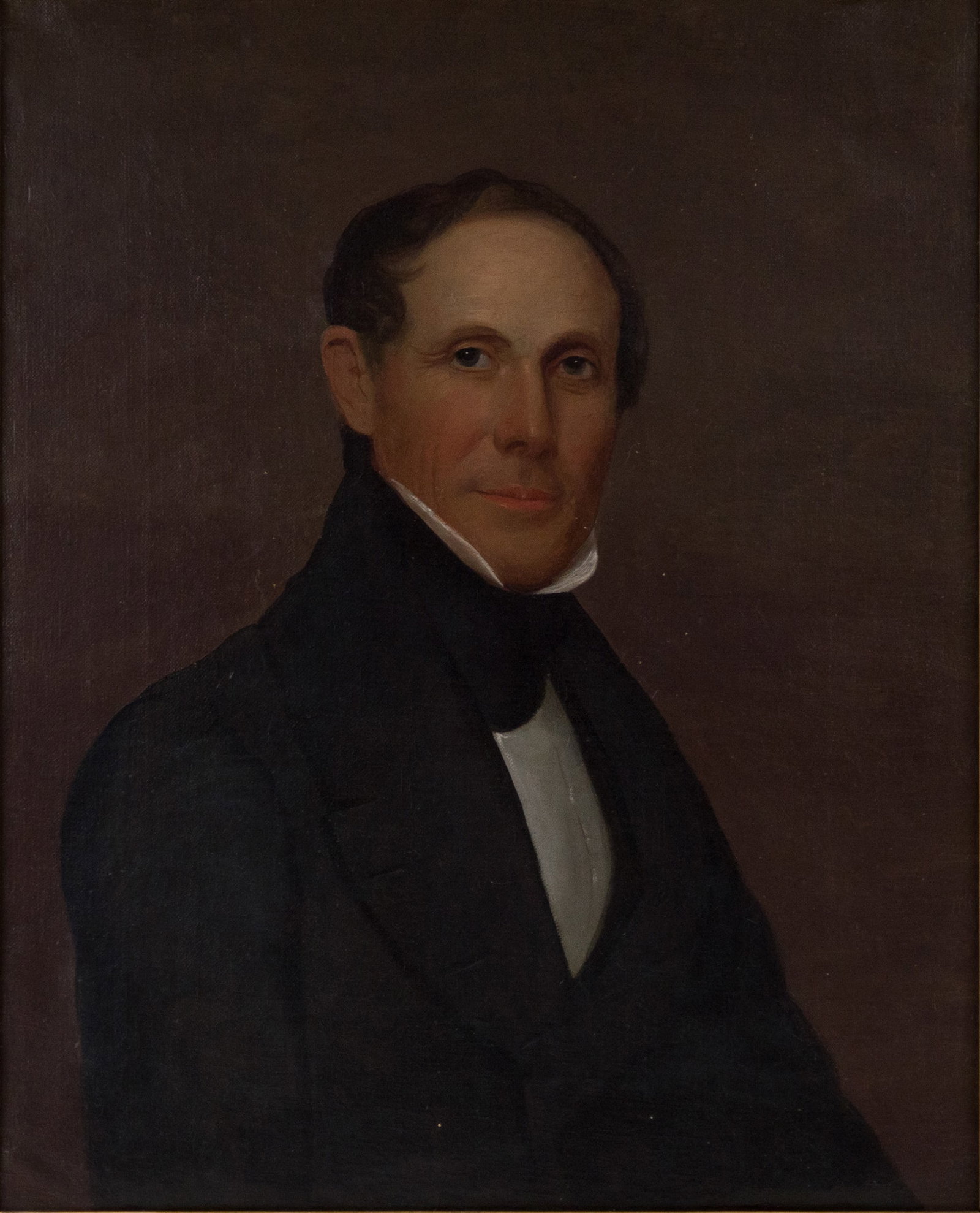 Portrait of a Gentleman, Oil on Canvas: Portrait of a Gentleman Oil on Canvas American, 19th C. Sight: 26 1/2 x 21 1/2 in. (67.3 x 54.6 cm.), Frame: 33 1/2 x 28 1/2 in. (85.1 x 72.4 cm.)