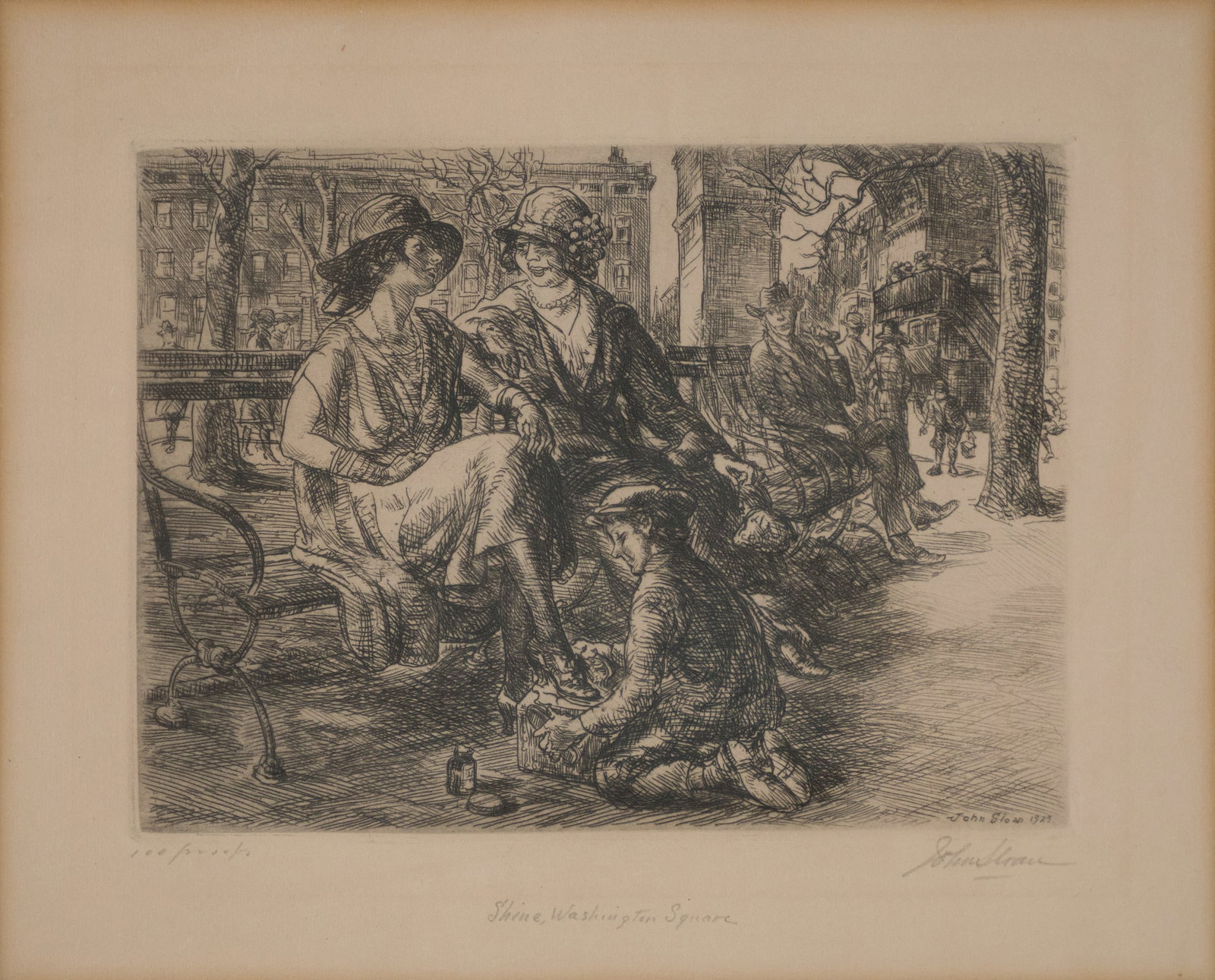 John Sloan, 1871-1951, Shine, Washington Square, Etching (1 of 6)