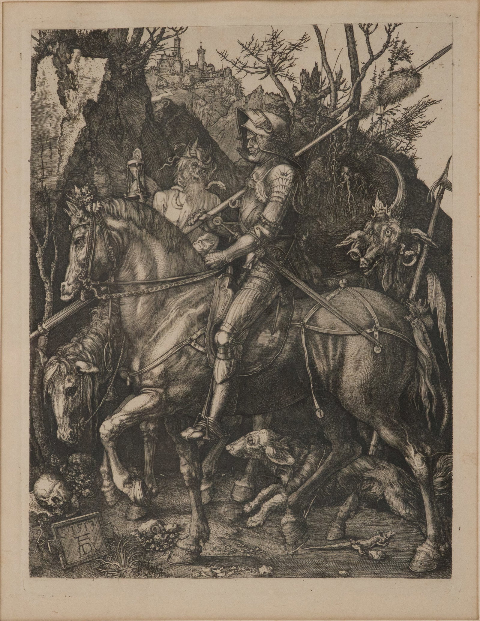 After Albrecht Durer, German 1471-1528, Knight, Death, and the Devil, Engraving (1 of 7)