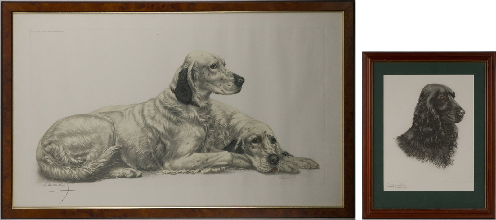 Leon Danchin, French 1887-1938, Two Dog Portraits, Etching (1 of 12)