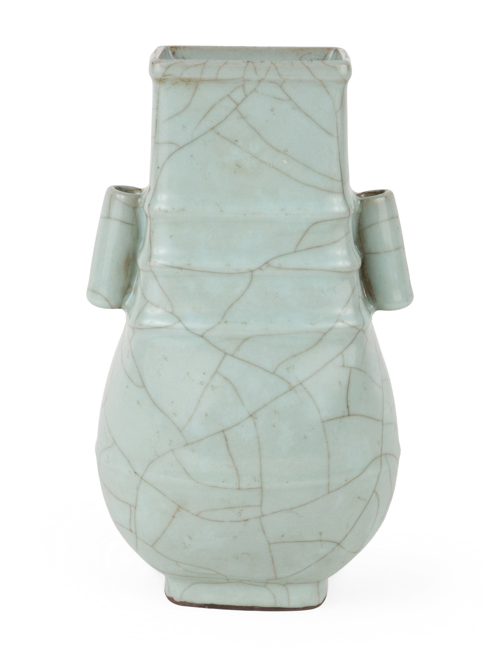 Chinese Hu Shaped Celadon Porcelain Vase: Chinese Hu Shaped Celadon Porcelain Vase Qing Dynasty 11 in. (27.9 cm.)