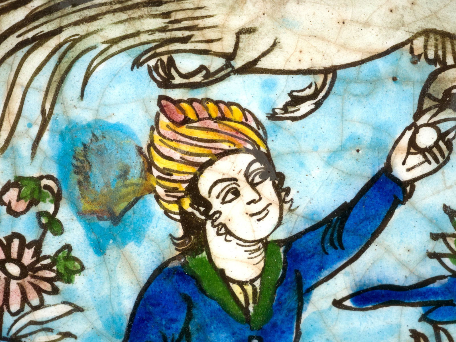 Probably a Persian Glazed Plaque in Polychrome - 2