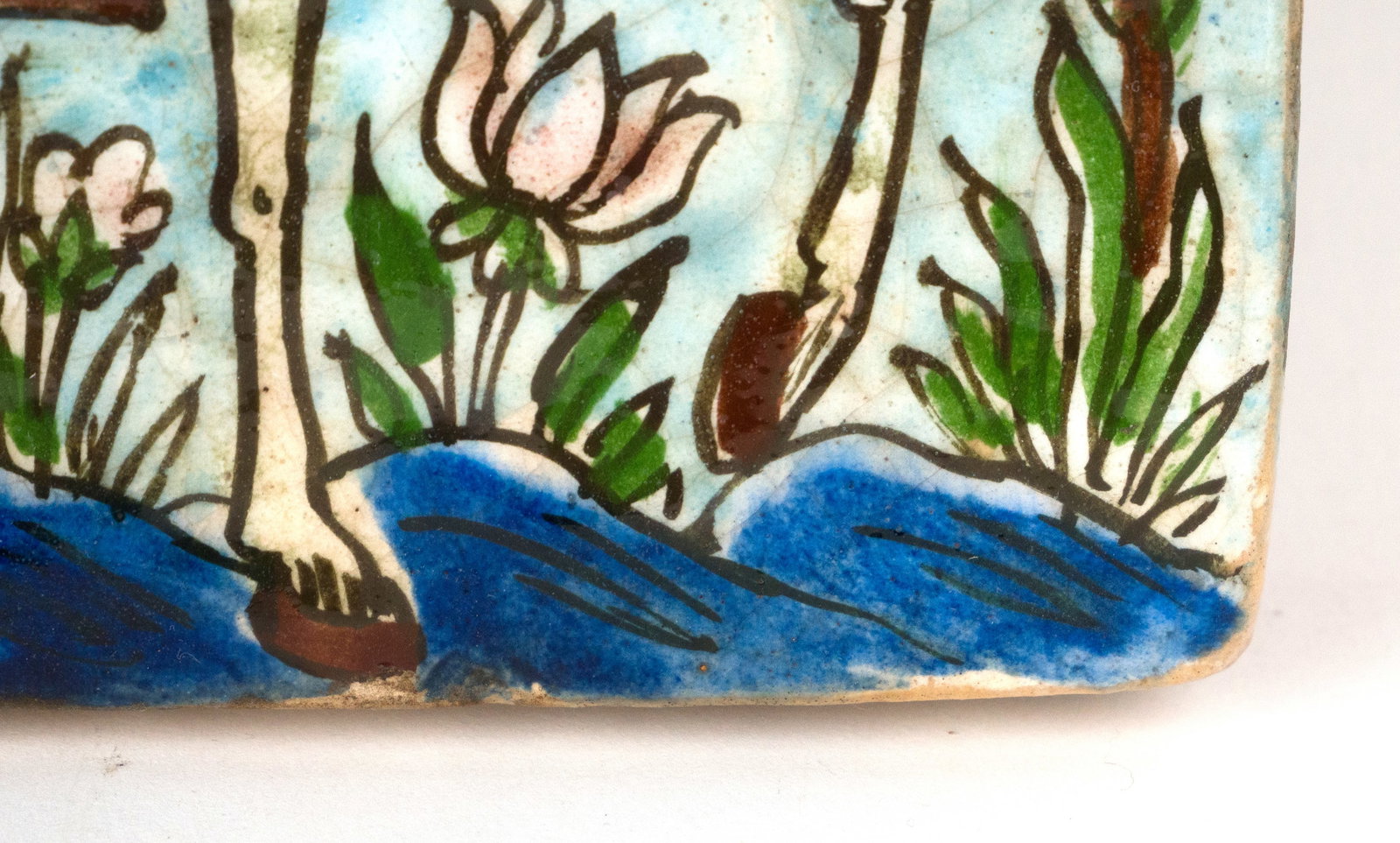 Probably a Persian Glazed Plaque in Polychrome - 4