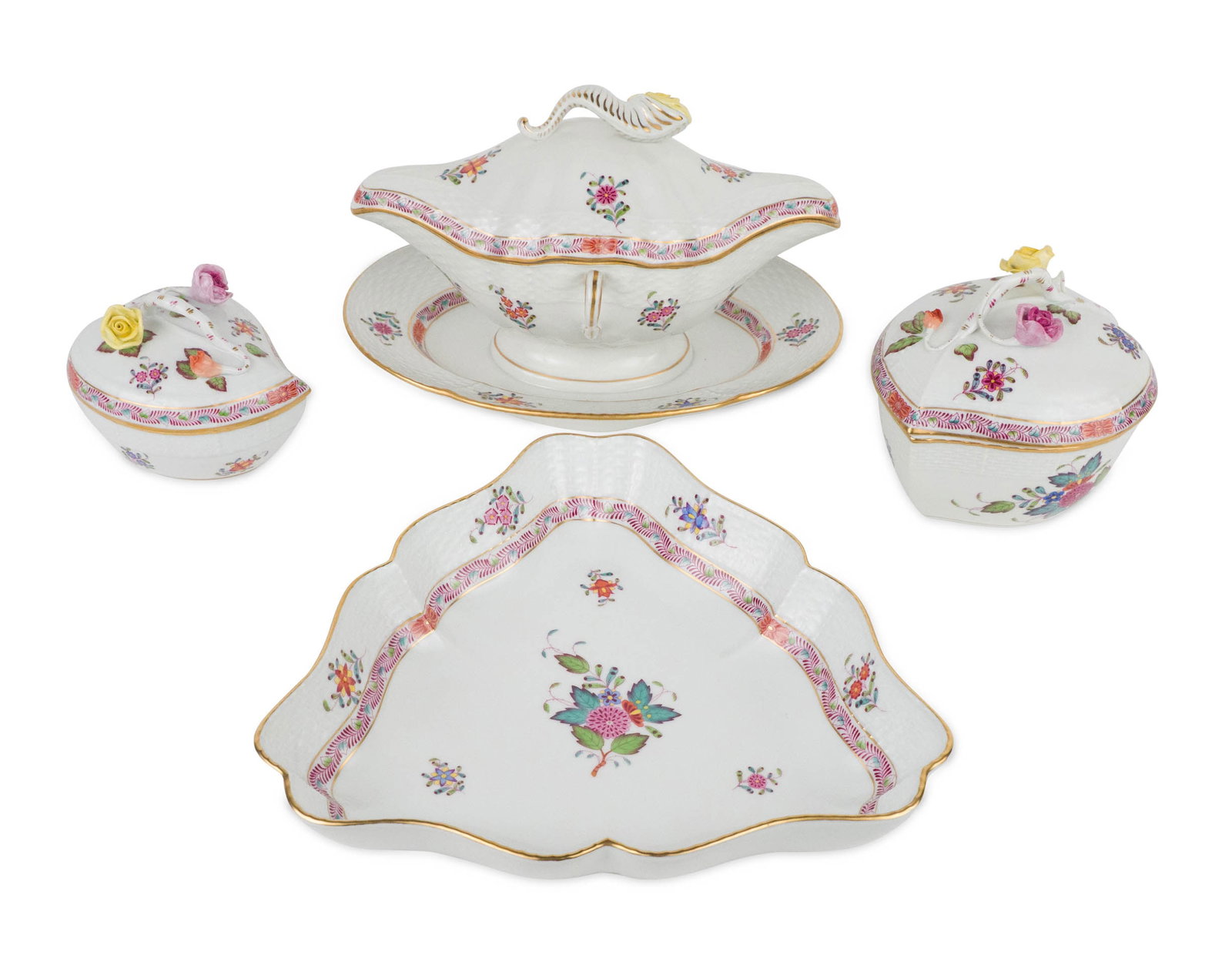 Four Herend "Chinese Bouquet" Table Articles (1 of 14)