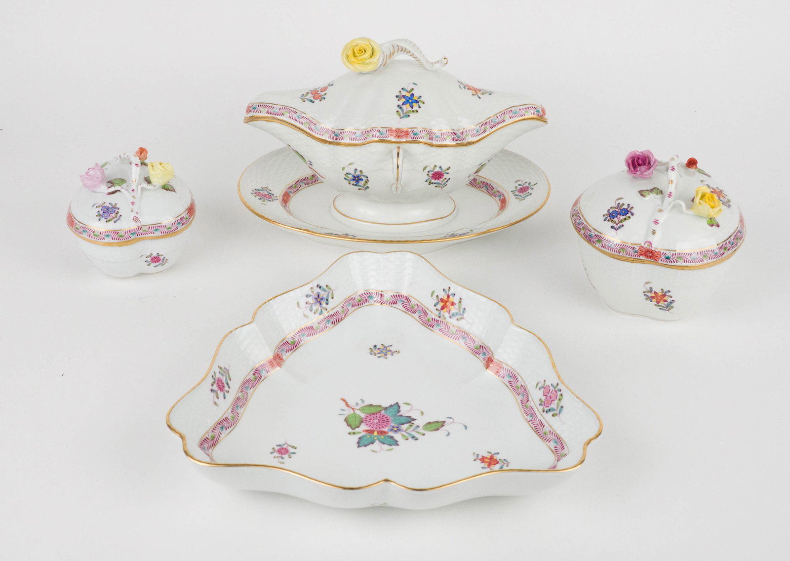 Four Herend "Chinese Bouquet" Table Articles - 8