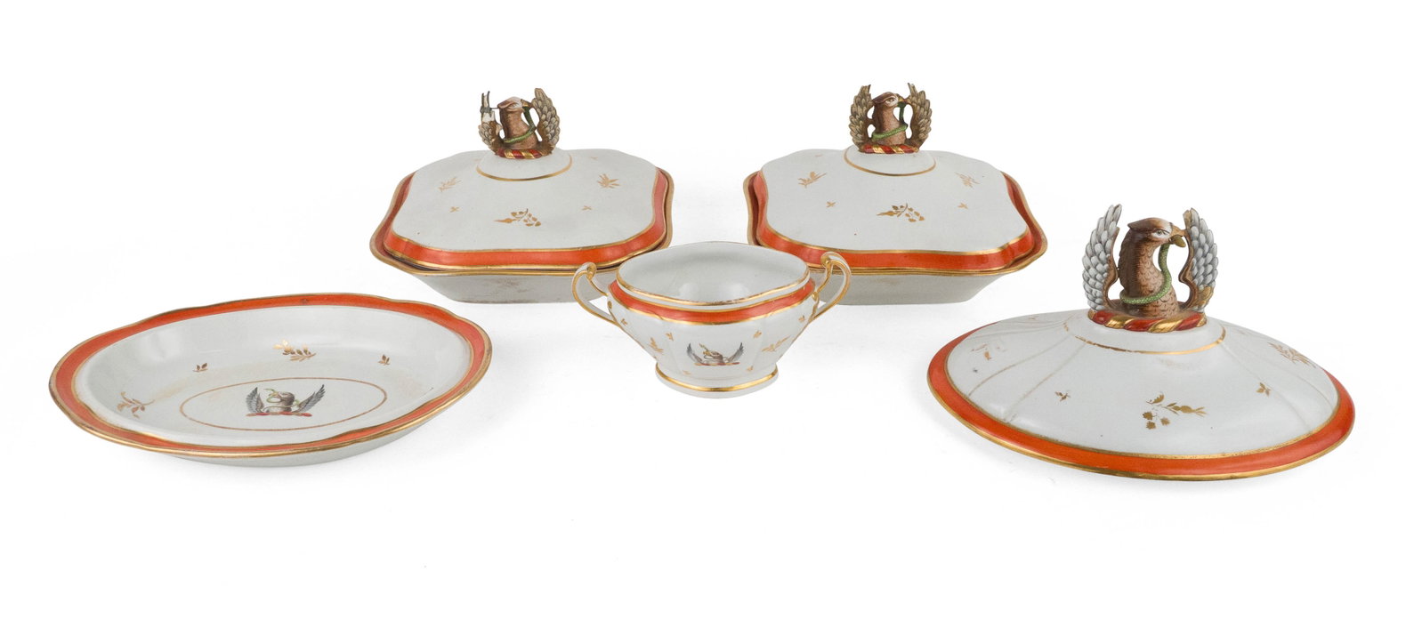 Five Chamberlain Worchester Armorial Decorated Table Articles (1 of 14)