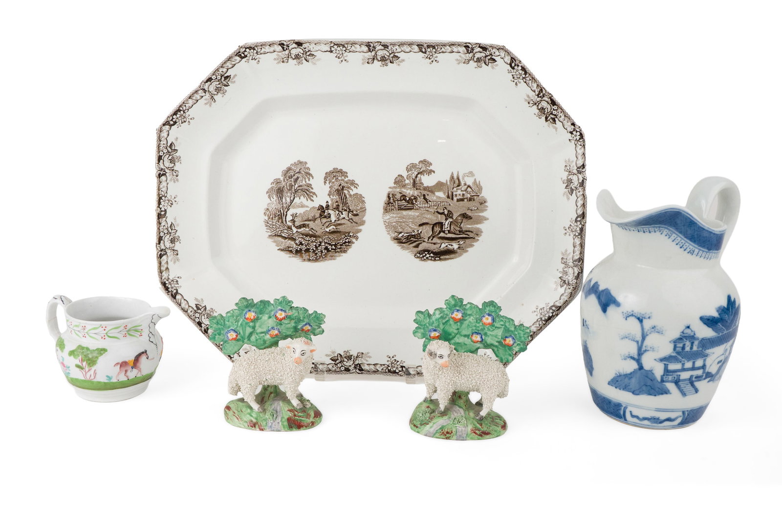 Pair of Staffordshire Sheep and Trees Figures (1 of 15)