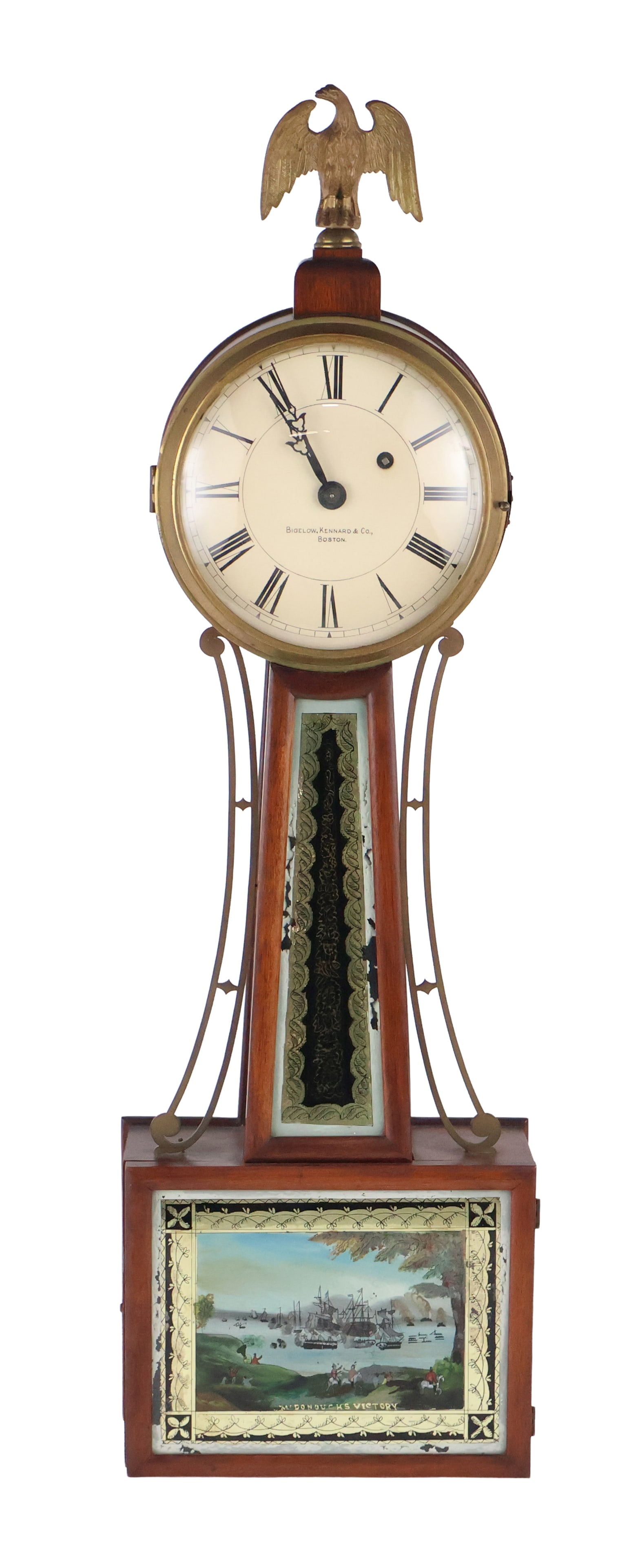 Federal Style Eglomise and Mahogany Banjo Clock (1 of 16)