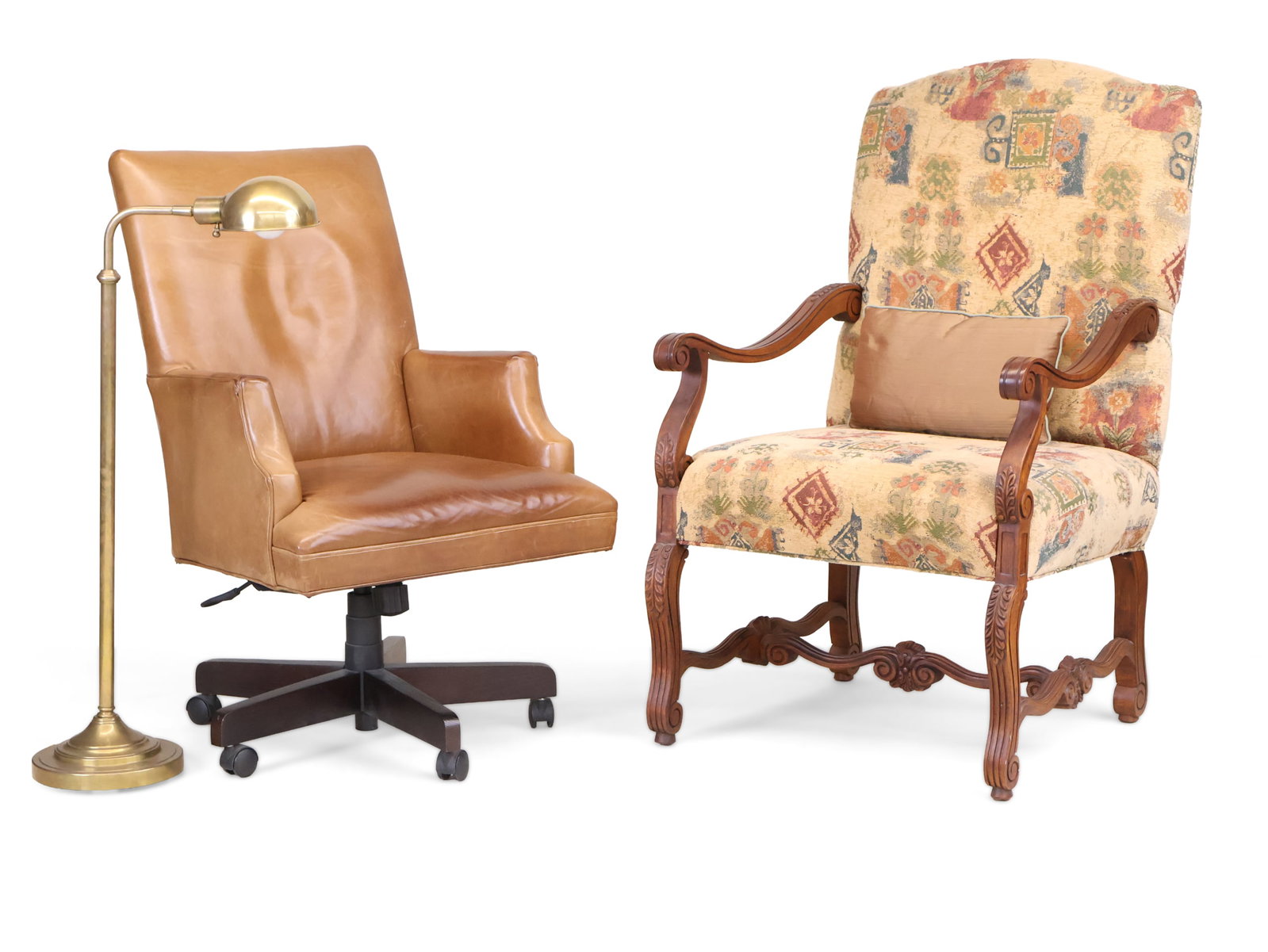 Regence Style Stained Beechwood and Upholstered Armchair (1 of 19)
