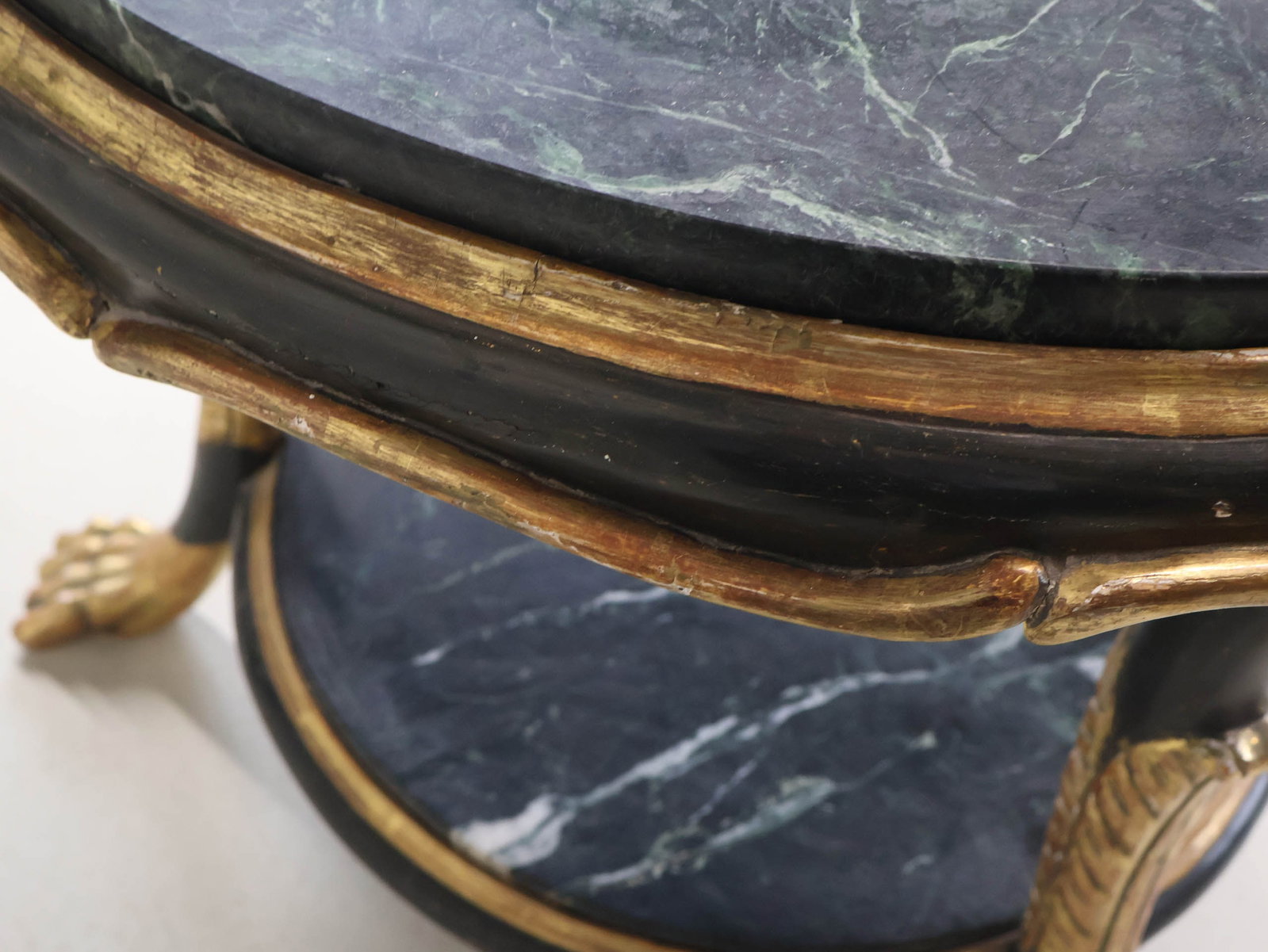 Two Tier Marble Top Painted Center Table - 10