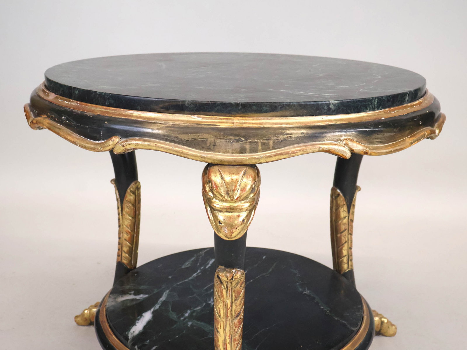 Two Tier Marble Top Painted Center Table - 3
