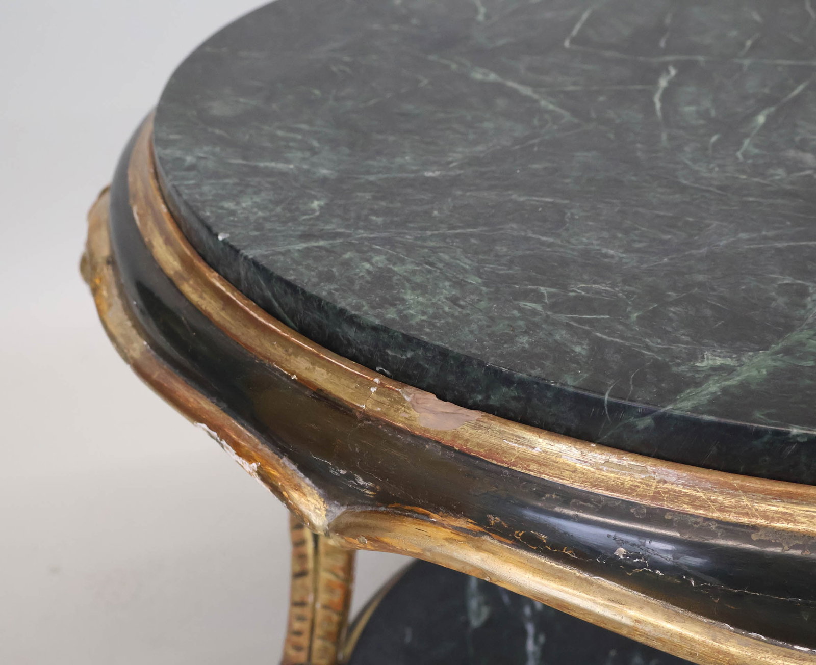 Two Tier Marble Top Painted Center Table - 8
