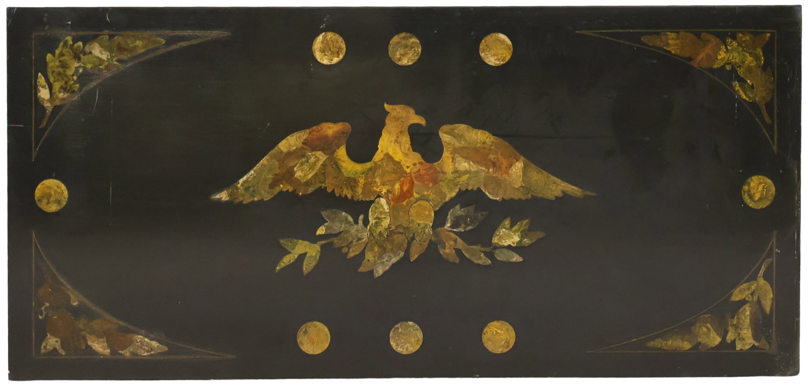 Scalamandre Marble Top: Scalamandre Marble Top Inset with a wingspread eagle. Marked "Made in Italy" verso. 21 1/2 x 45 1/2 in. (54.6 x 115.6 cm.)