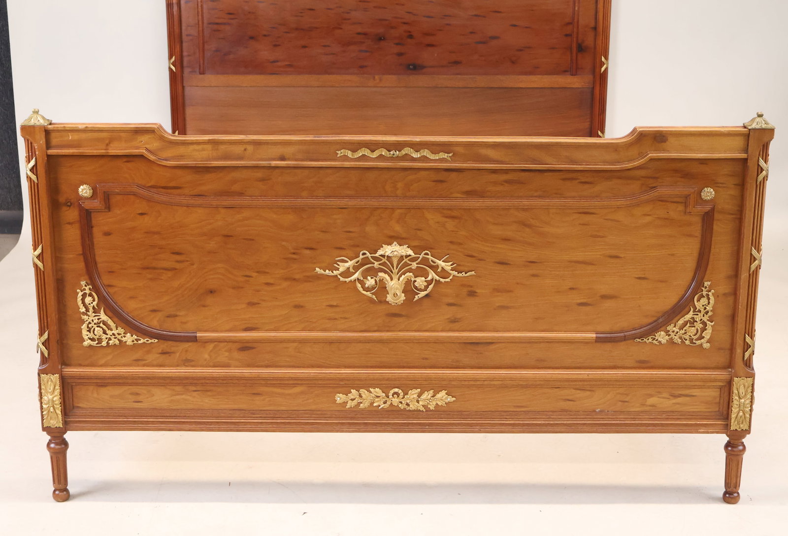 Neoclassical Style Ormolu-Mounted Walnut Bedstead. - 2