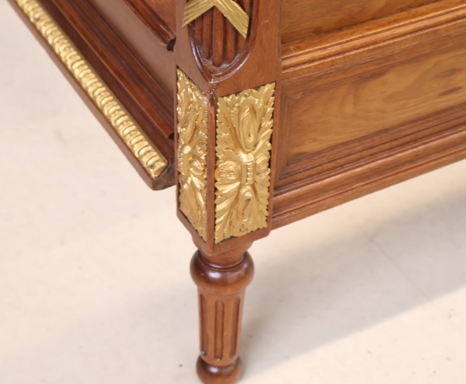 Neoclassical Style Ormolu-Mounted Walnut Bedstead. - 7