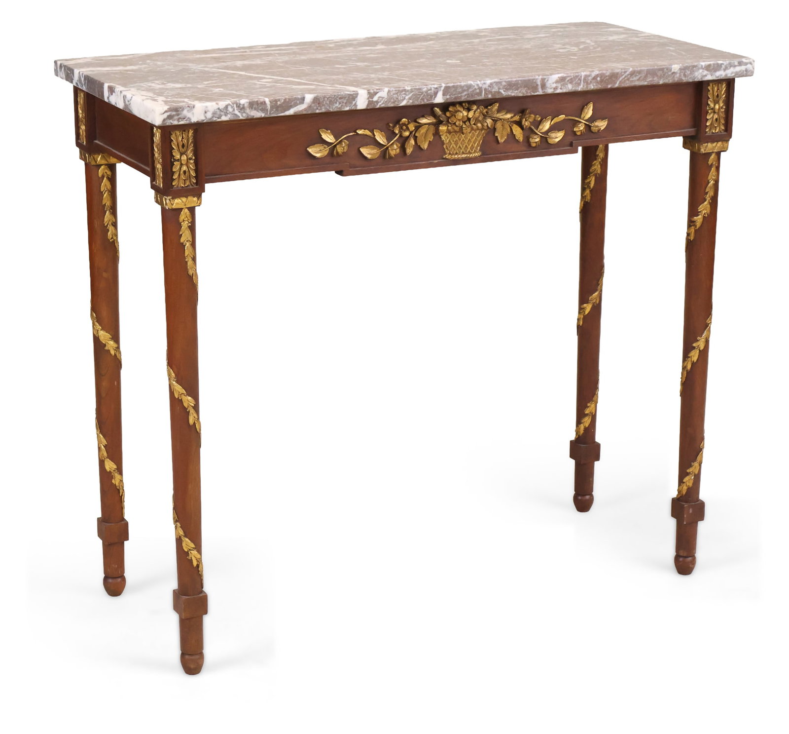 Neoclassical Style Parcel-Gilt Fruitwood Marble Top Pier Table (1 of 11)