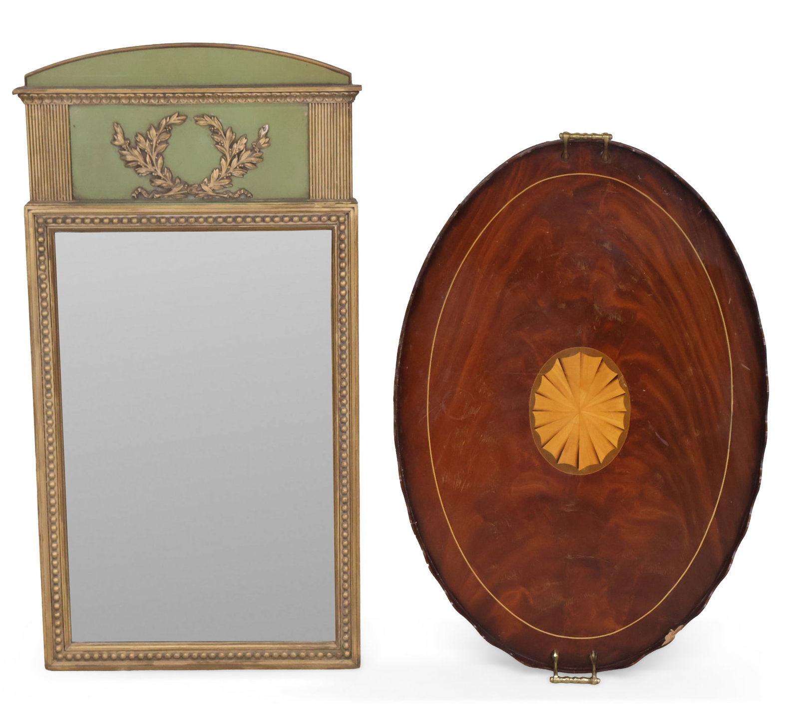 Neoclassical Style Parcel-Gilt and Green Painted Mirror (1 of 13)