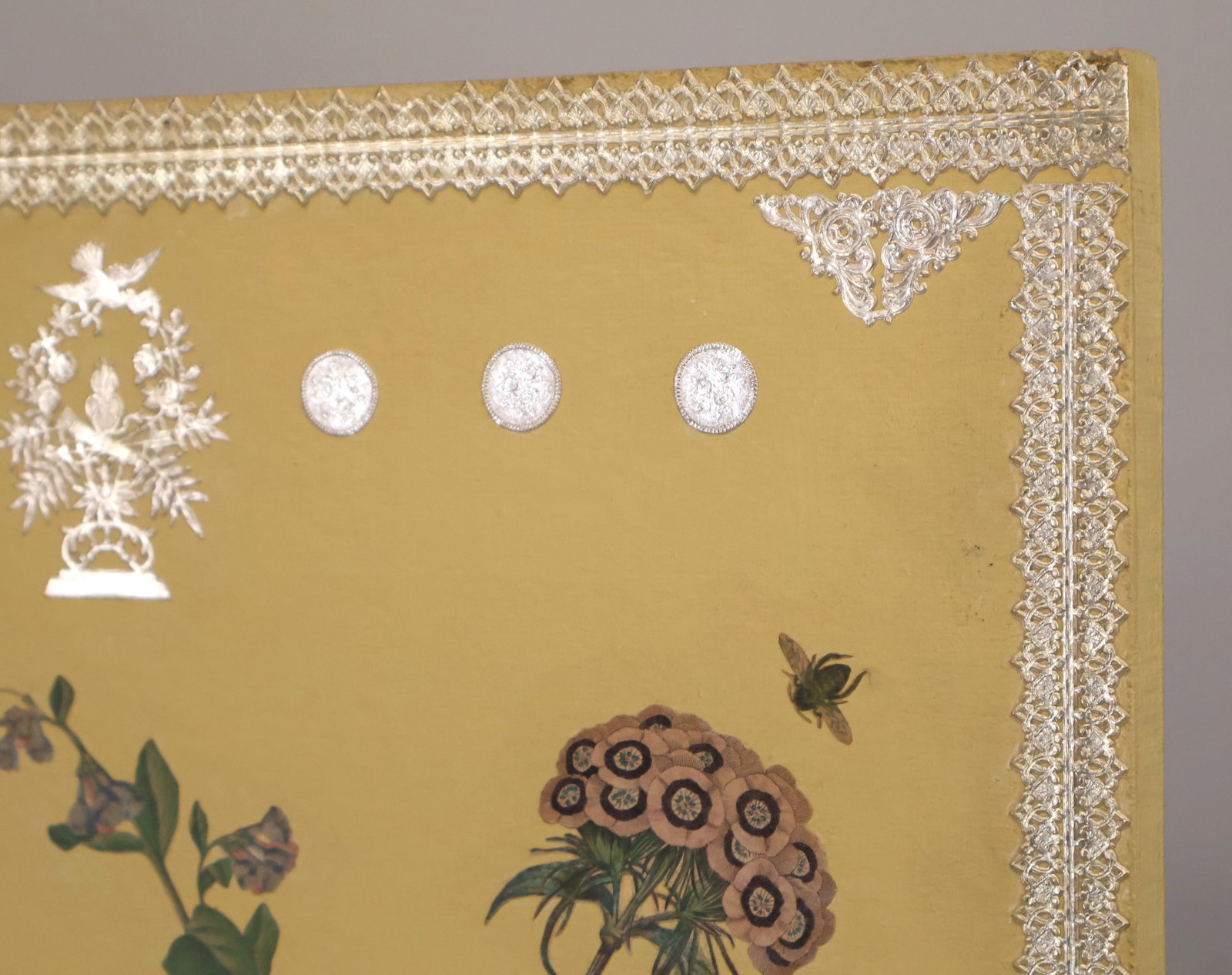Painted and Decoupaged Three Panel Screen - 15