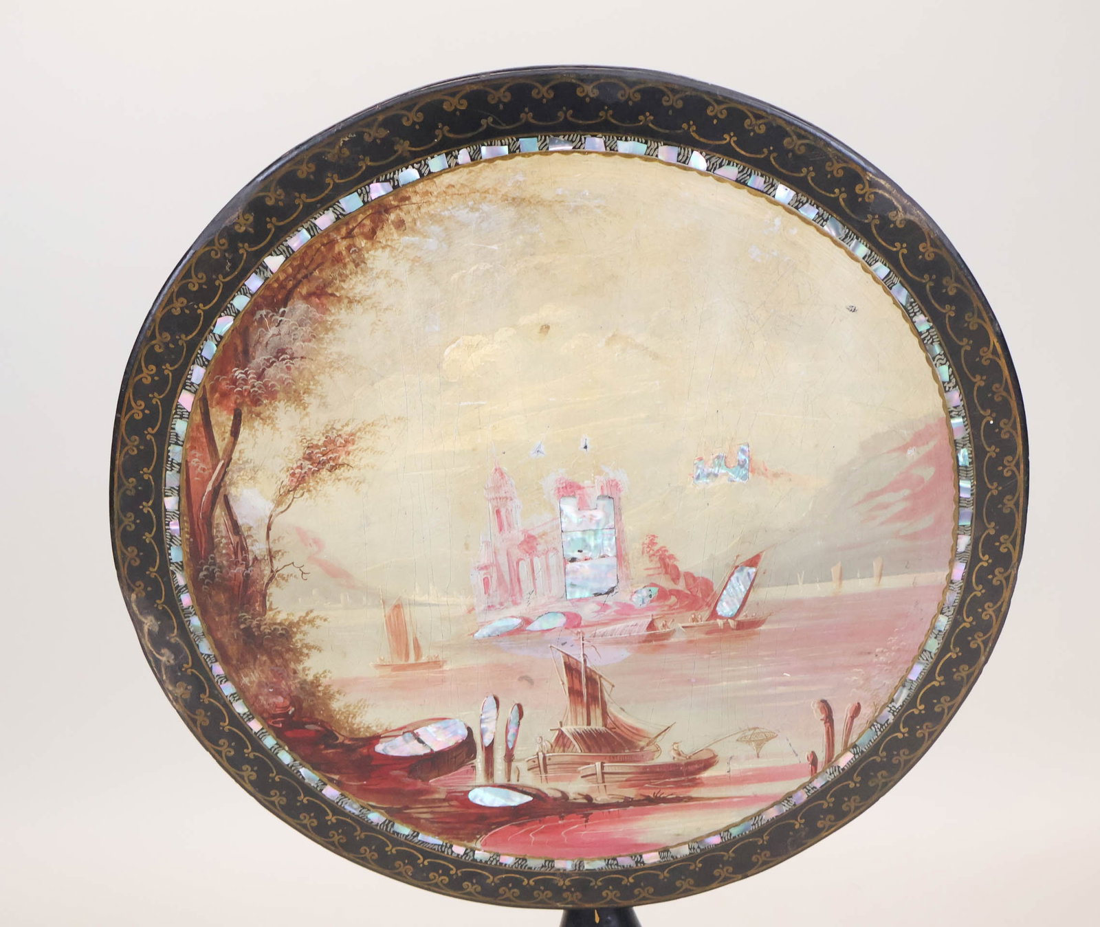 Elaborately Painted Tilt-Top Table - 12
