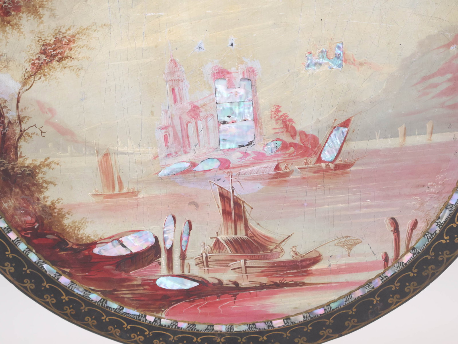 Elaborately Painted Tilt-Top Table - 13