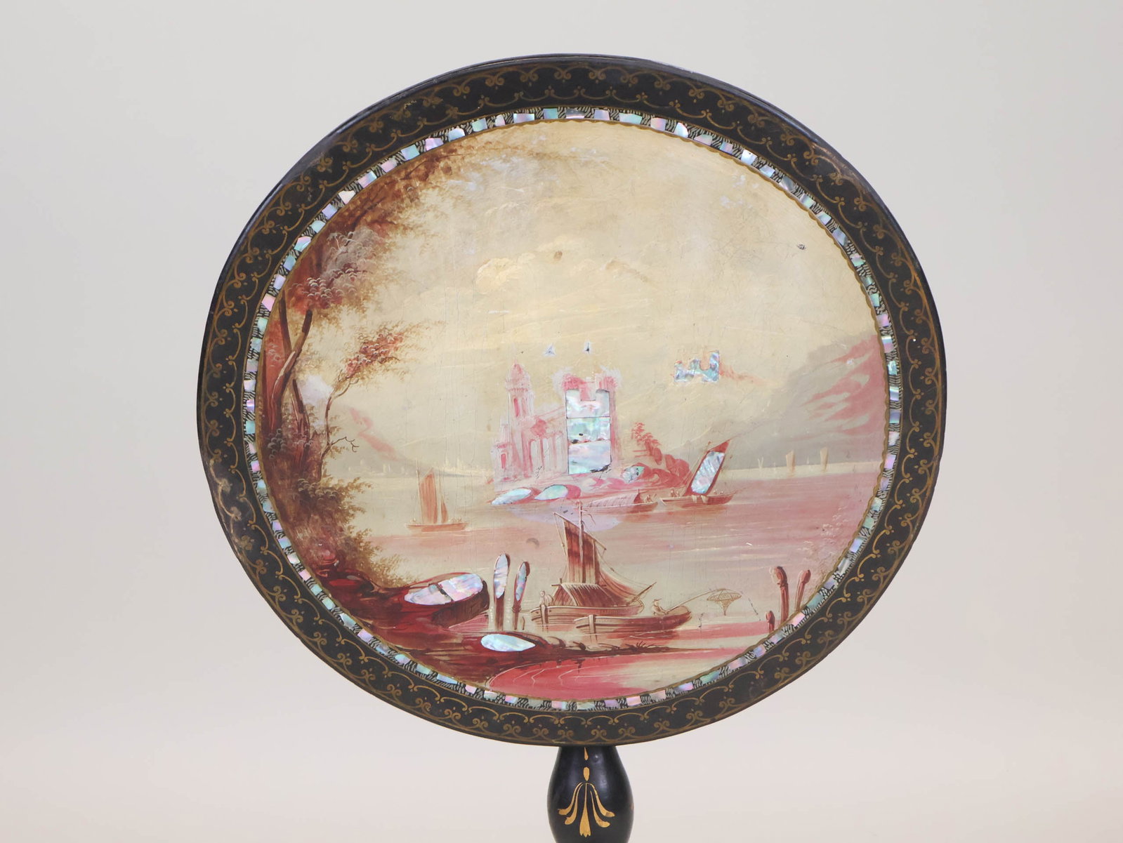 Elaborately Painted Tilt-Top Table - 2