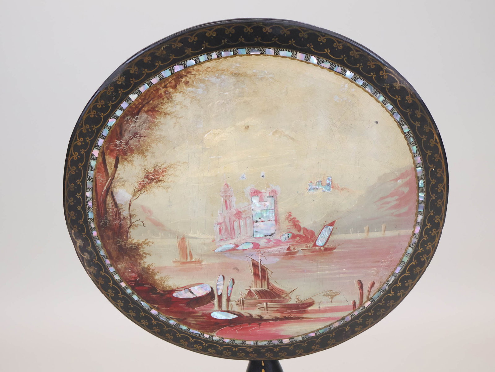 Elaborately Painted Tilt-Top Table - 4