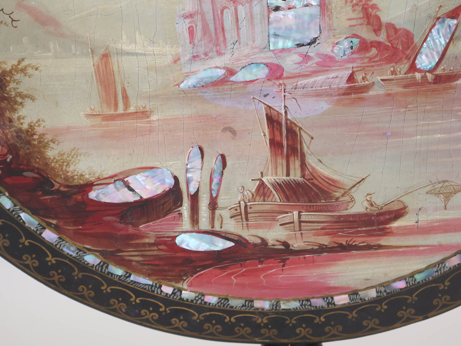 Elaborately Painted Tilt-Top Table - 6